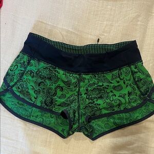 lululemon athletica Green Paisley Athletic Shorts